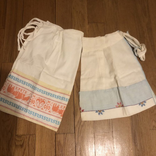 Vintage traditional aprons from Crete, like new, set of 2