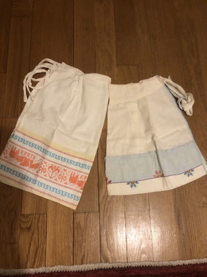 Vintage traditional aprons from Crete, like new, set of 2