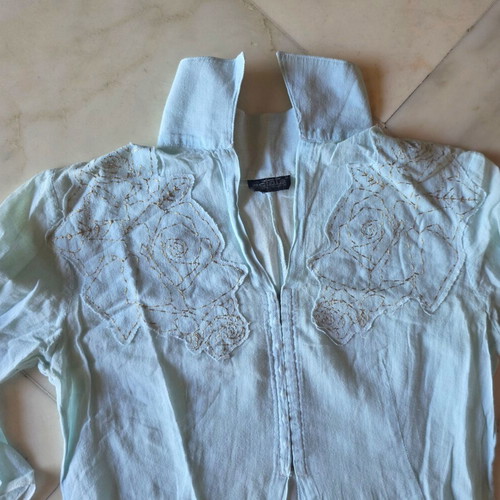Cotton shirt Estate with slits, size M, like new, turquoise