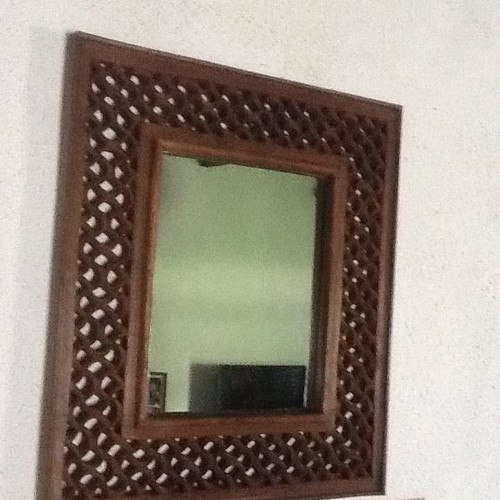 Wooden Handcrafted Carved Mirror like new, 0.65x0.55 m