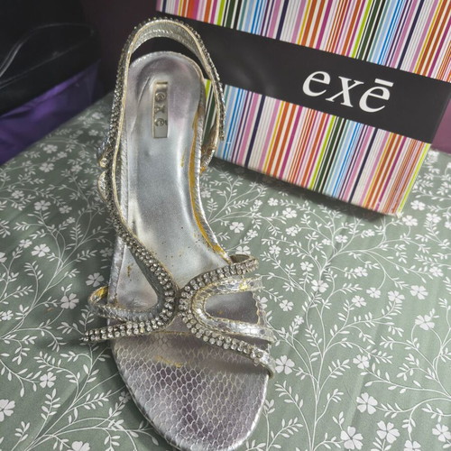 Exe silver platform sandals size 37 used