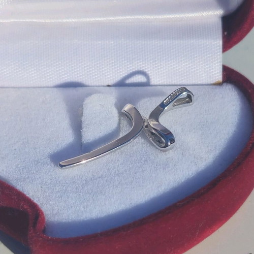 White gold 14K cross with small stones, like new