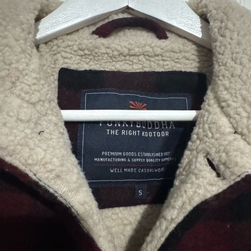 Funky Buddha checked jacket like new with fur collar