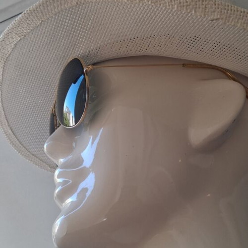 Ray Ban vintage large aviator sunglasses, black and gold