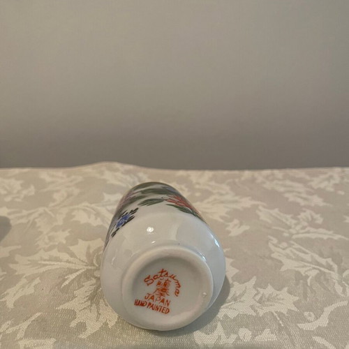 Vintage Satsuma vases new, set of 2 with gold details