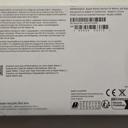 Apple Watch Series 10 46mm jet black used, battery health 94%
