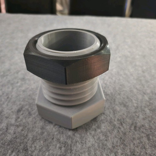 Container pencil holder used 3d printed with screw and nut gray-black