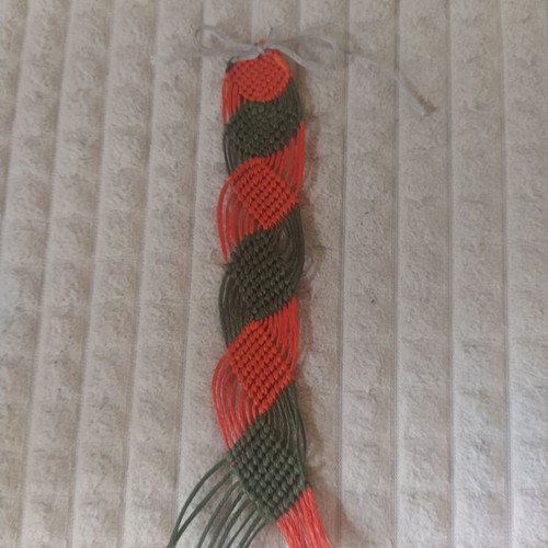 Macrame bookmark new handmade orange and khaki