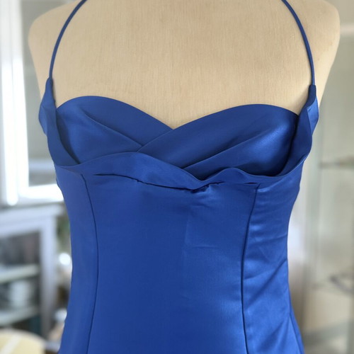 Philemon Haute Couture Satin Long Dress like new, blue, size S