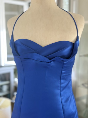 Philemon Haute Couture Satin Long Dress like new, blue, size S