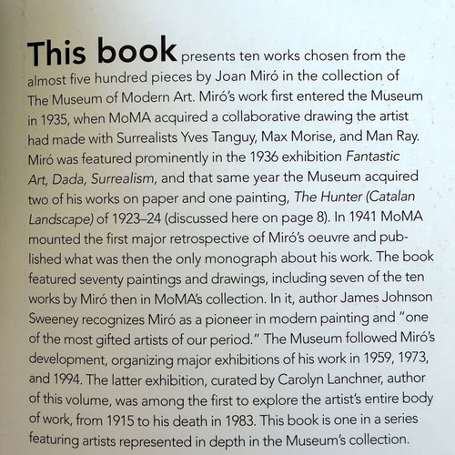 Joan Miró Photobook new, Museum of Modern Art collection