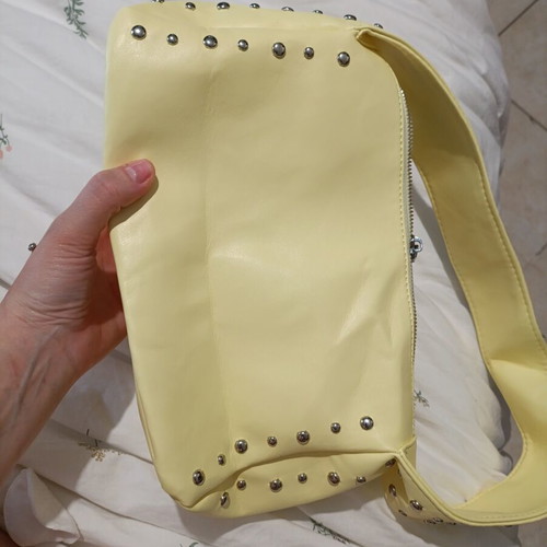 Yellow handbag with studs like new