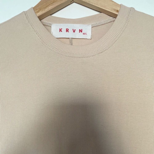 KRVN maxi slim dress like new, beige, size M-L