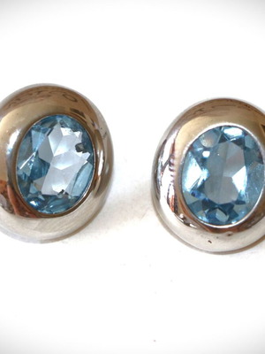 Σκουλαρίκια blue topaz ασήμι 925 sterling silver καινούργια SBTS149