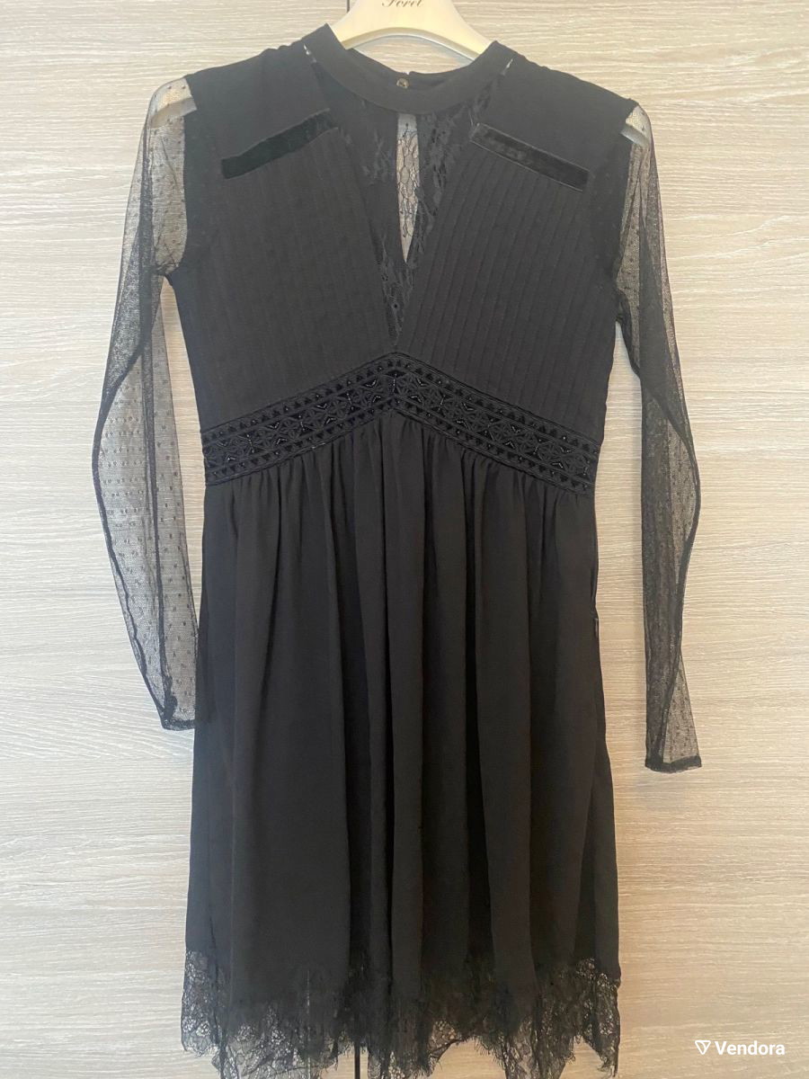 Black Zara dress with tulle and beads, -  10,00 - Vendora.cy