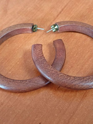 Wooden earrings handmade like new