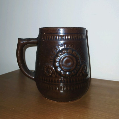 Large decorative clay cup antique like new