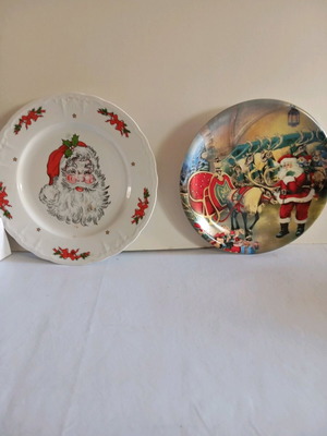 Christmas porcelain platters Weiden Bawaria new with Santa Claus