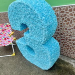 Large 3 dimensional birthday number, handmade