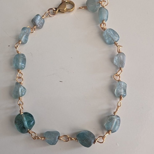 Women's handmade bracelet with agate, size 19cm, new