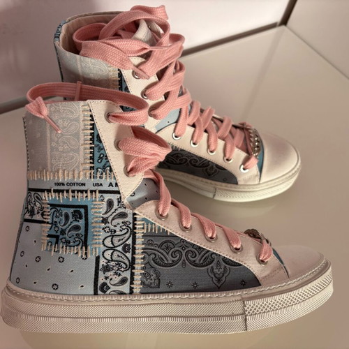 Amiri High Rise sneakers with Paisley bandana pattern like new