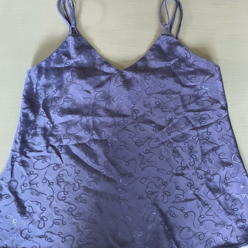 Baby doll Caprice top used, blue-purple satin size S