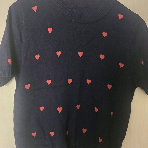 T-shirt with hearts new, blue and red