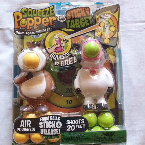 Squeeze Popper Game new, suitable for 4+, includes animal figures and target