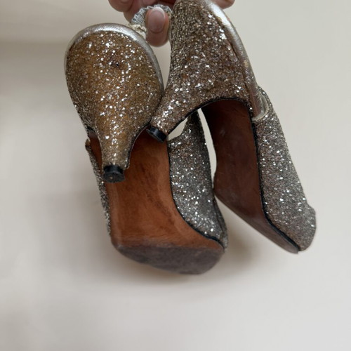 Rafael vintage glitter kitten heels size 36 used, silver