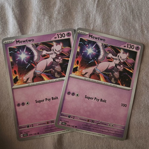 Lot of 2 Mewtwo Pokemon cards (059/142)