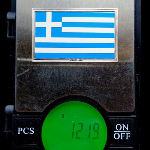 Silver rod with Greek national flag like new (Ag 0.925)