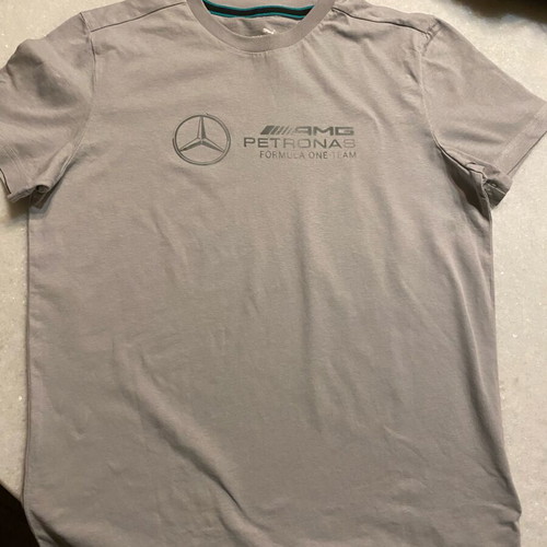 Puma Mercedes AMG Petronas Formula 1 Women's Short Sleeve Shirt like new, gray, size S