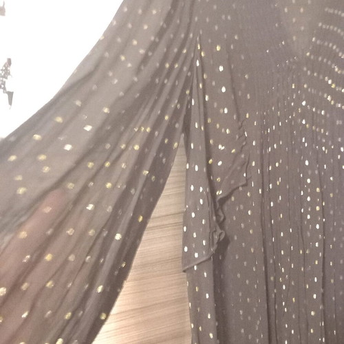 Nine by Savannah Miller black transparent dress new with gold dots