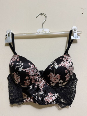 Lormar Bustier Bra Floral Satin with Lace New