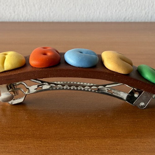 Hair clip barrette with metal clasp for children, letters A B C E D