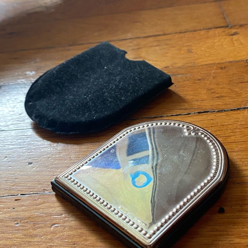 925 Pocket Mirror new with velvet case, women's vintage