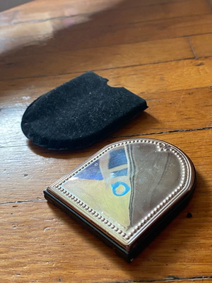 925 Pocket Mirror new with velvet case, women's vintage
