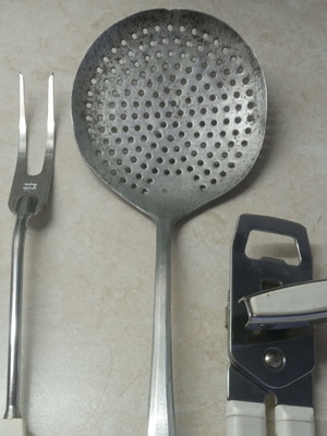 Old kitchen items used, set of kitchen tools