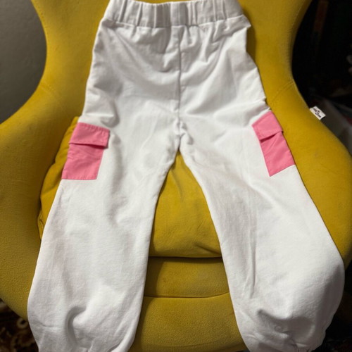 Lc Waikiki cargo kids pants new, size 6-7 years, white pink