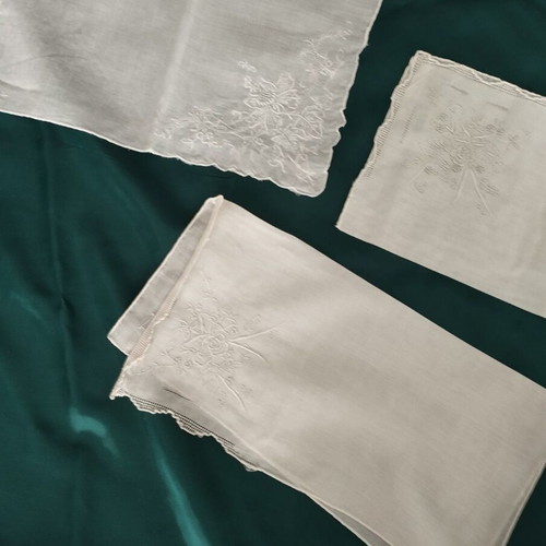 Embroidered napkins used, pack of 6, 30x30 cm