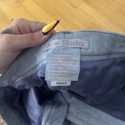 Acne Studios leather pants, grey, size M / 38 / 10