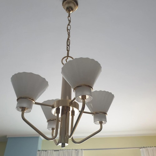 Six-light and four-light ceiling lights used, sold together