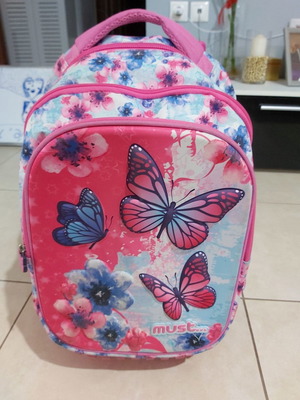 School bag Trolley Must 34x20x45 3 compartments 3D butterfly used