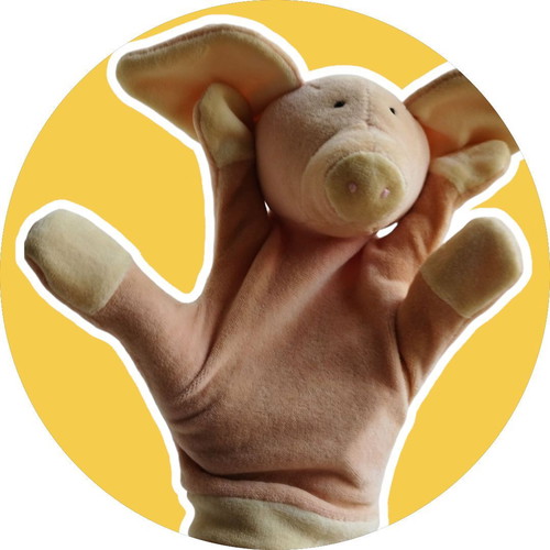 Pig Hand Puppet soft pink like new, jellycat 20cm