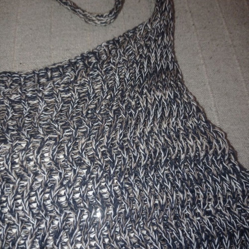 Knitted top new, shades of blue, olive, white, size S