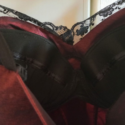 Lynne burgundy lace crop top, size S