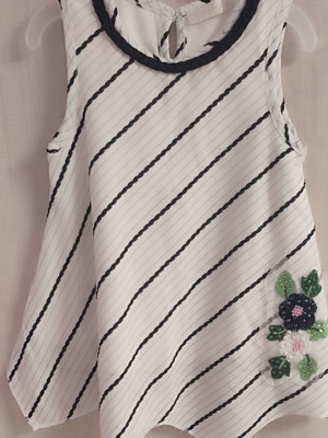 Baby dress 9 months with silver lurex thread and decoration