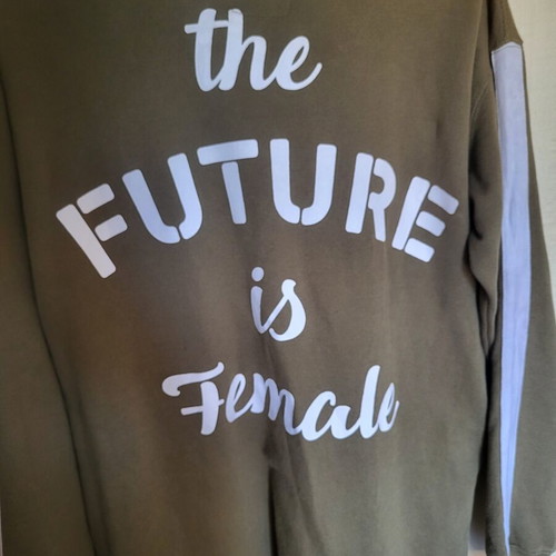 Khaki pink woman jacket used, medium to XL