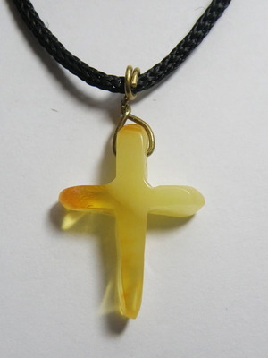 Handmade cross from genuine Baltic amber new