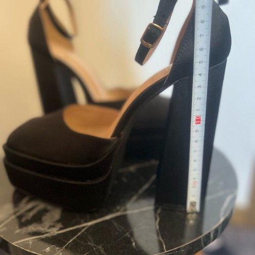 Women's platform pumps new size 41 black with ankle strap